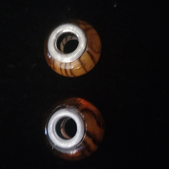 925 Glass beads/charms. Matching pair. - Picture 4 of 5